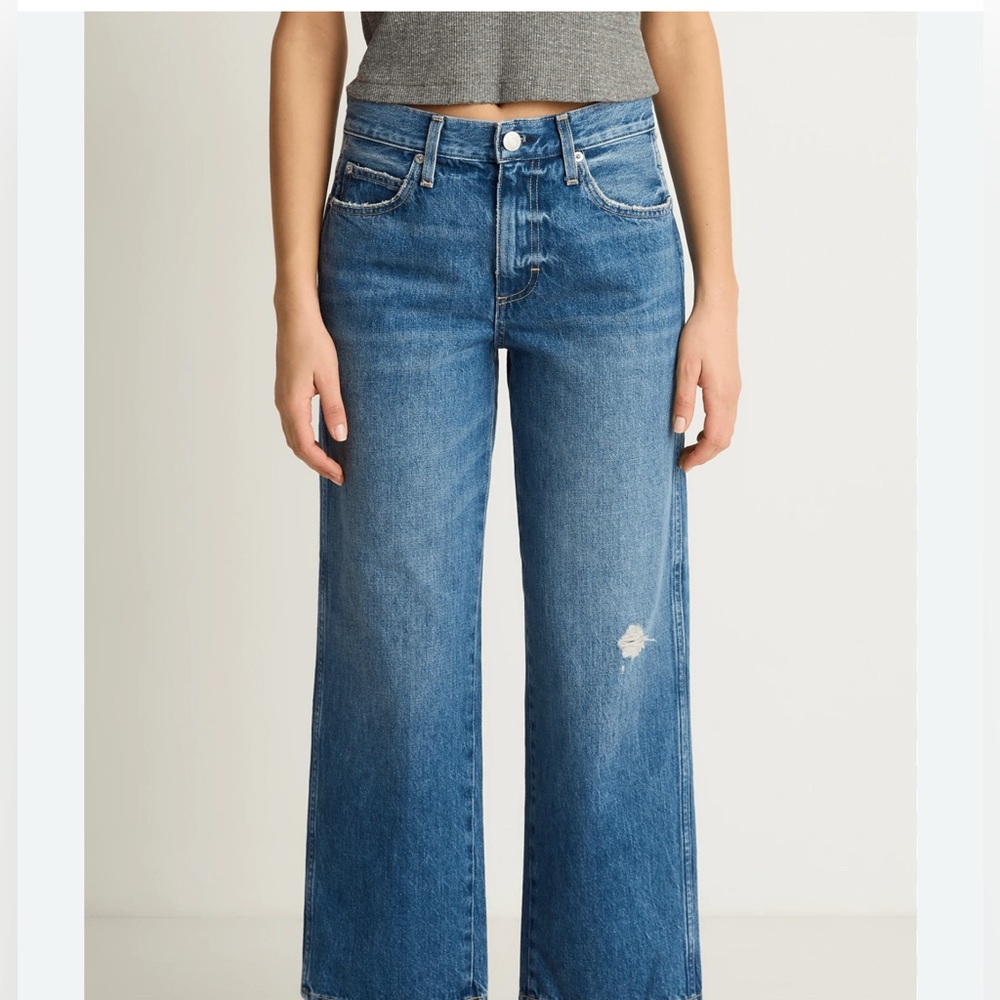 AMO Blue Flare & Wide Leg Jeans alomst new